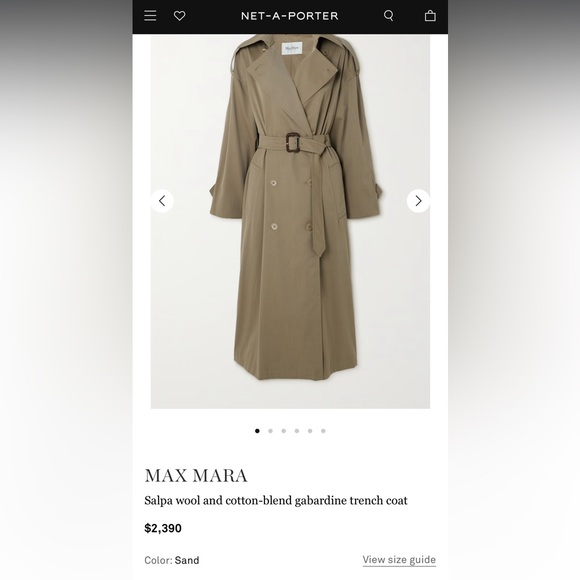 Max Mara Wool Blend Gabardine Trench - Picture 3 of 8